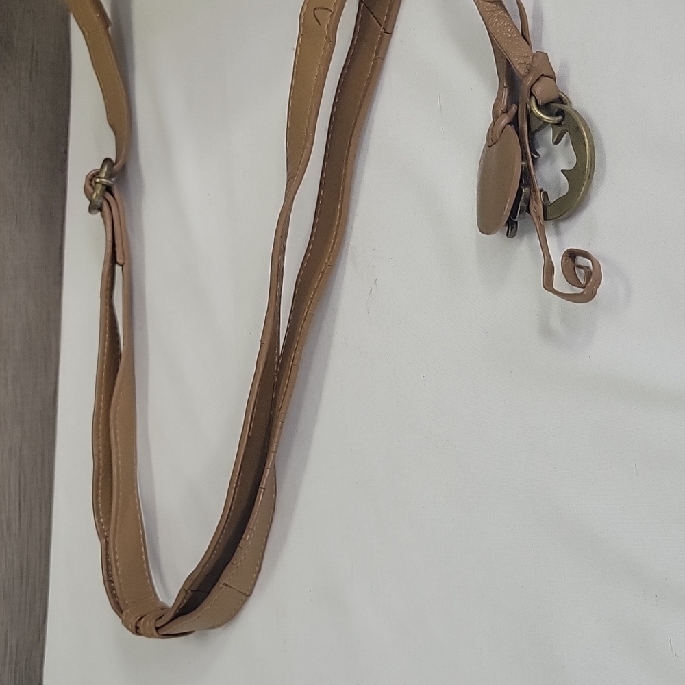 Lucky Brand Small Brown Fringe Leather Crossbody Shoulder Bag - Picture 5 of 12